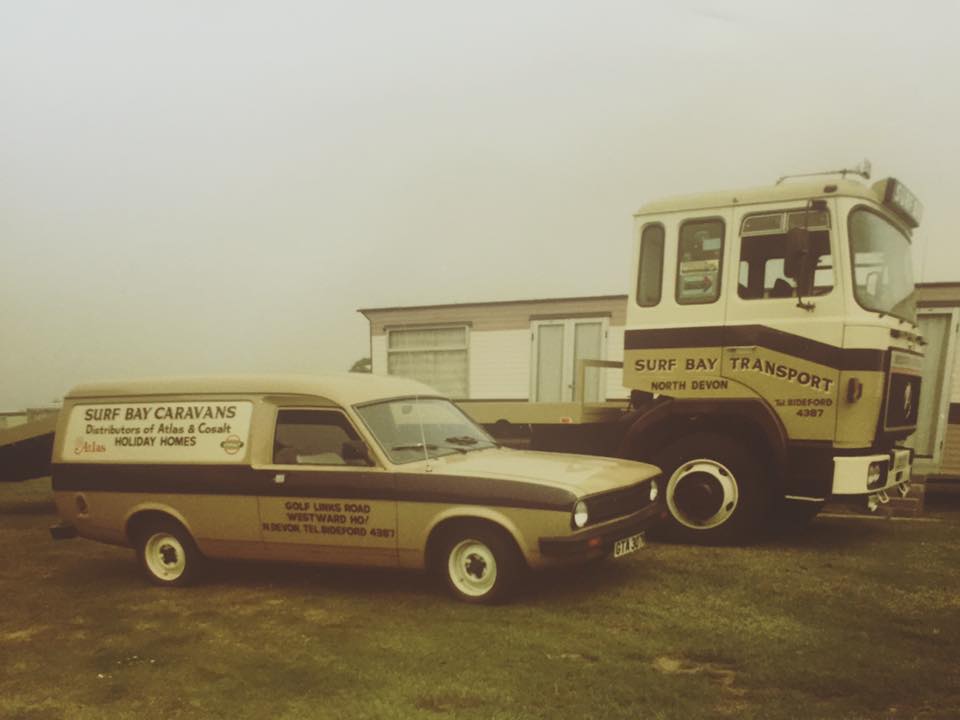 Old photograph of Surf Bay siting a caravan