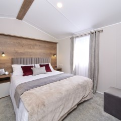 Main bedroom of a static caravan