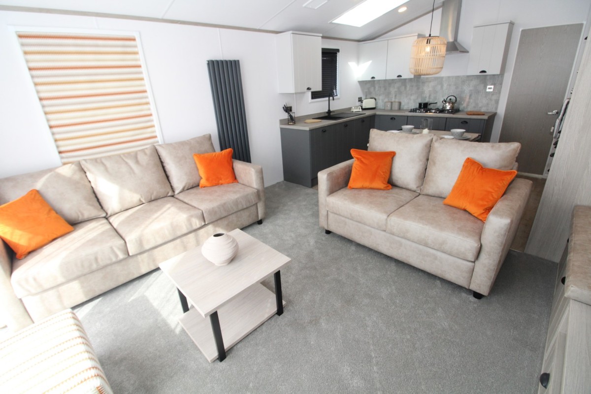open plan living space in the 2024 Atlas Sherwood Lodge