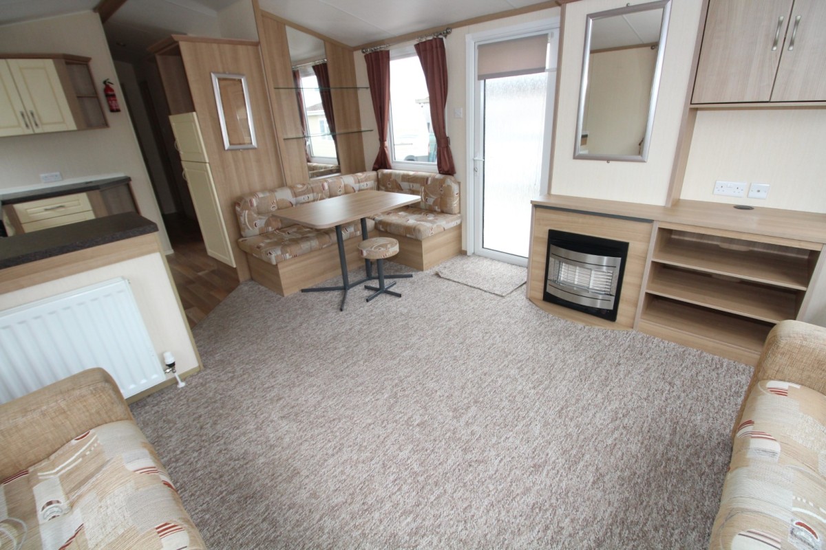 dining area in the caravan