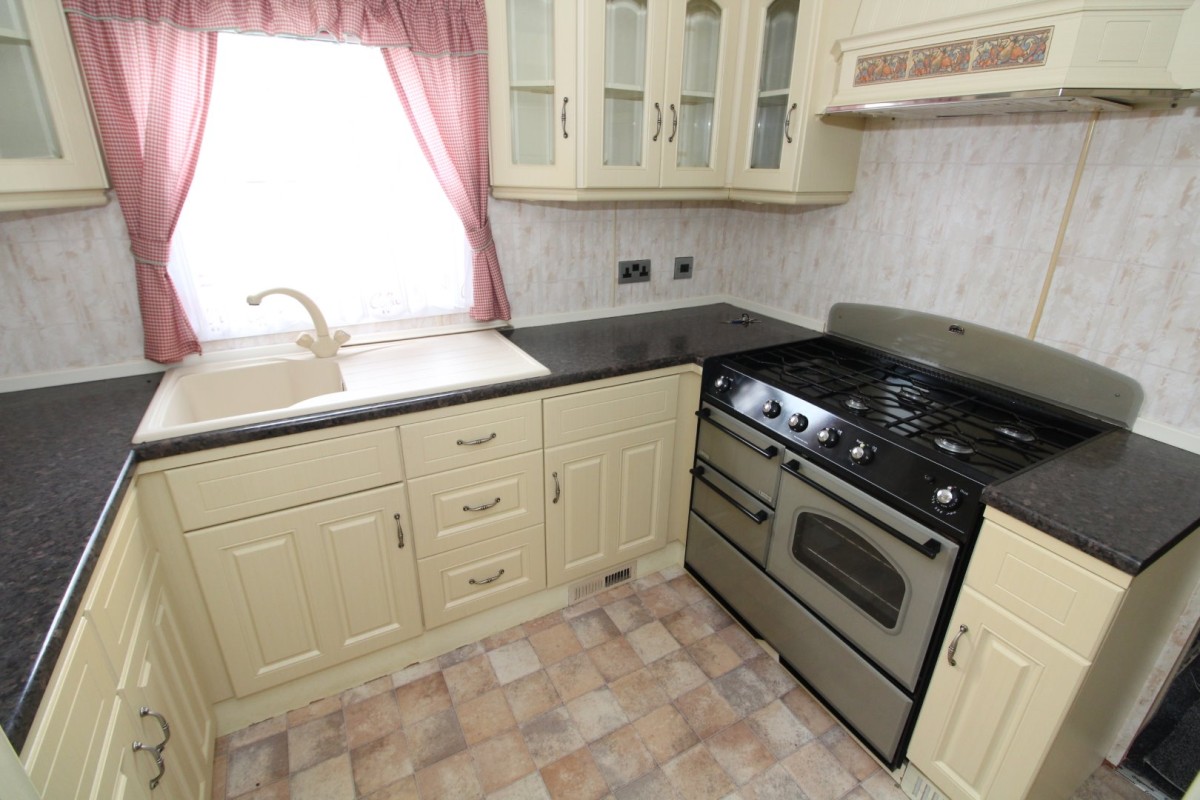 u shaped kitchen in the caravan