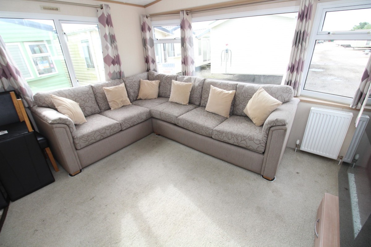 sofas in the lounge of the 2012 Victory Woodland 