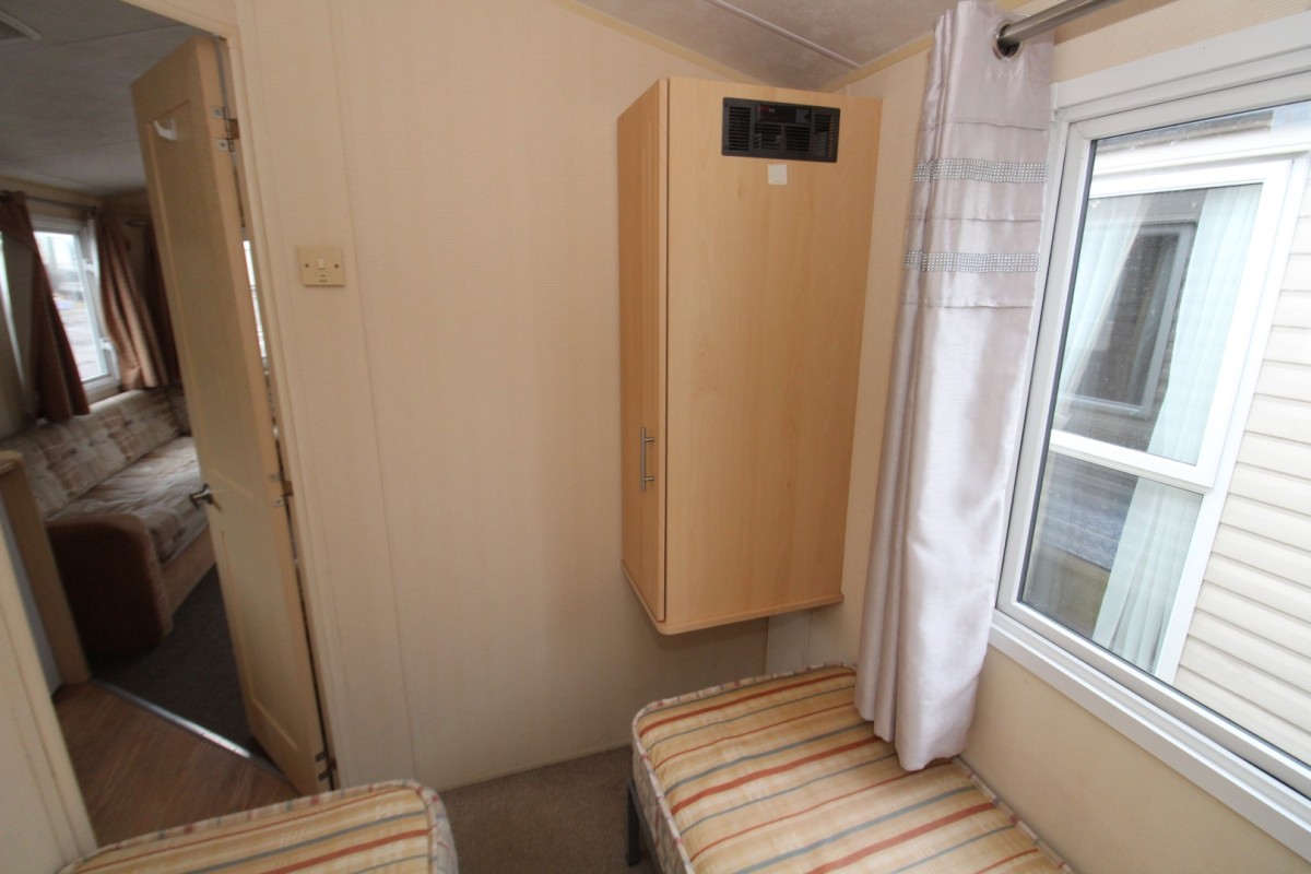 twin beds in the caravan