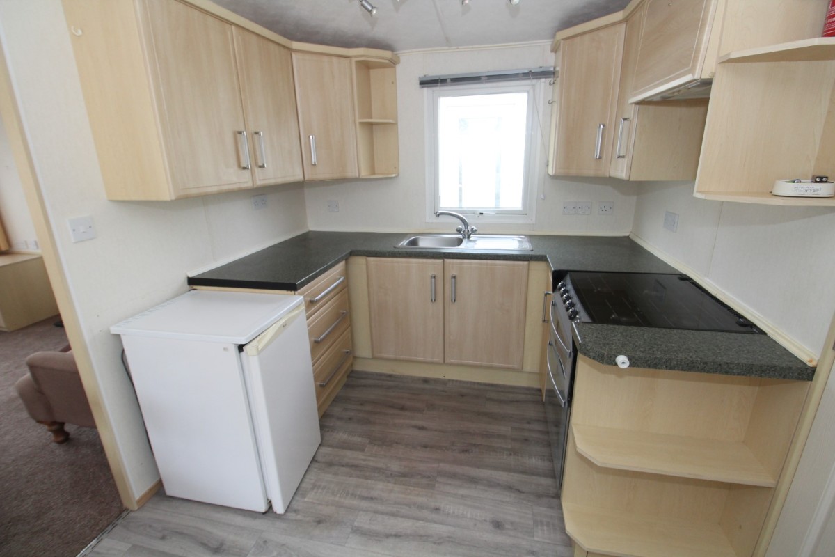 u shaped kitchen in the caravan