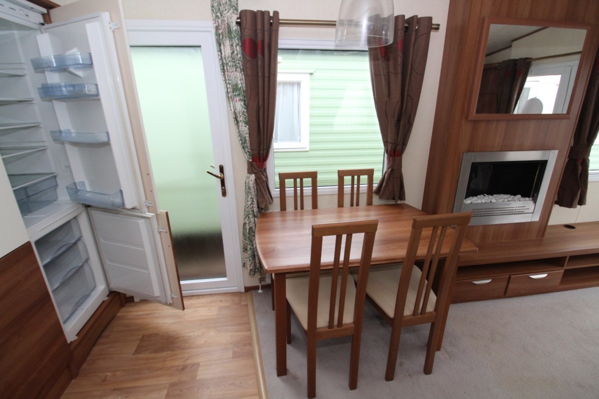 dining area in the static caravan