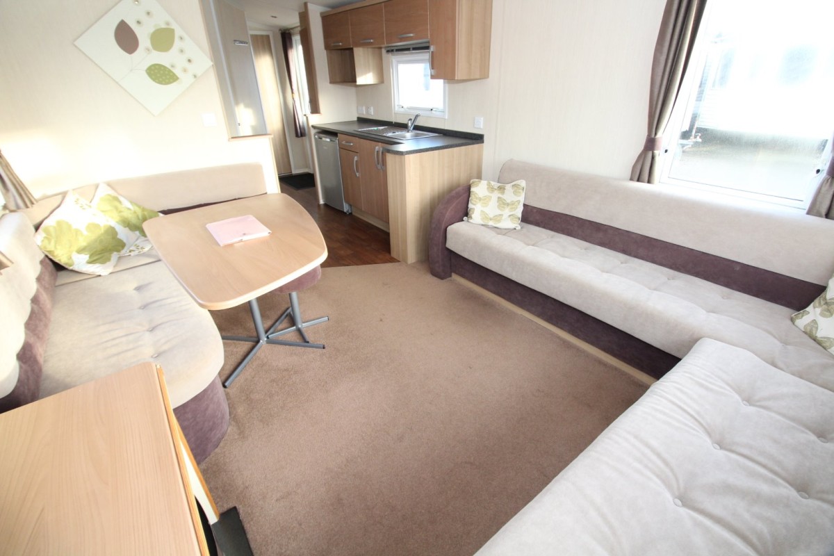 open plan living space in the 2013 Swift Burgundy