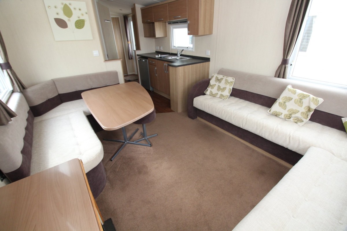 open plan living space in the 2013 Swift Burgundy