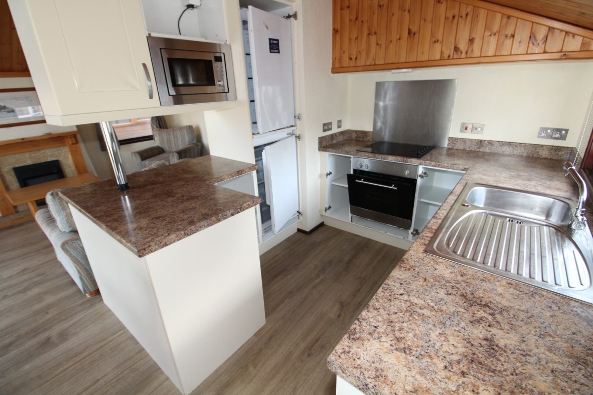 kitchen area with oven in the lodge