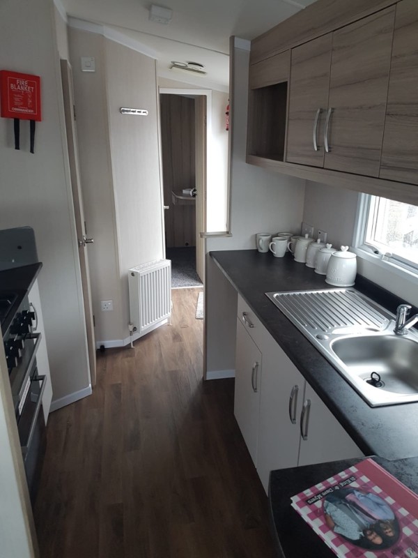 galley kitchen in the 2020 Swift Loire
