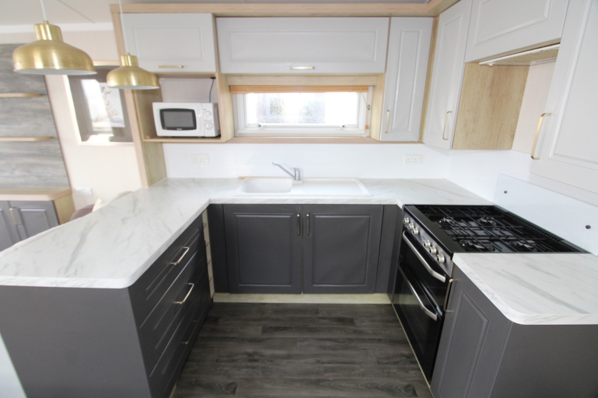 u shaped kitchen in the 2018 Swift Bordeaux
