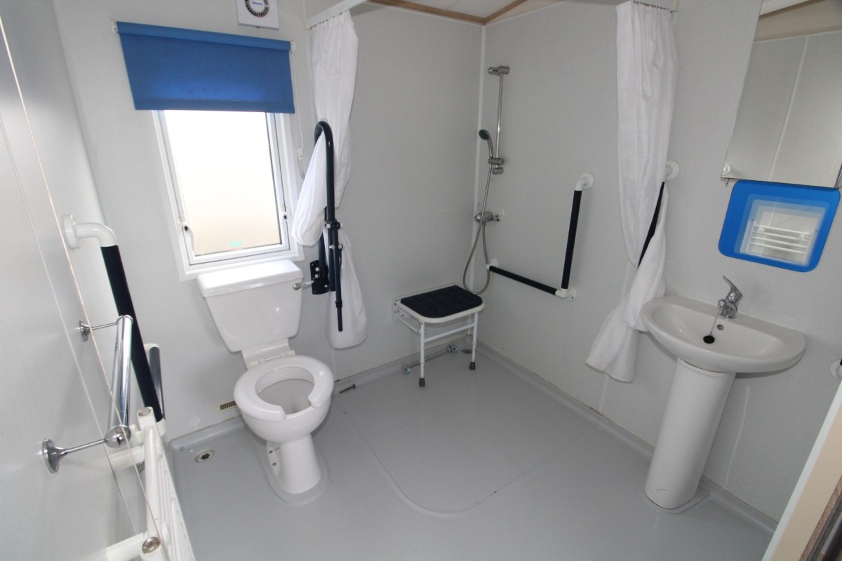 bathroom in the 2016 ABI Derwent Wcf with accessible toilet and shower