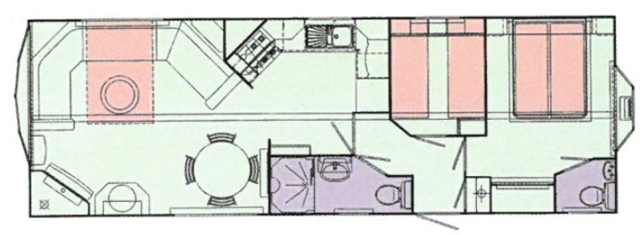 Willerby Manor 35x12 2 bed floorplan