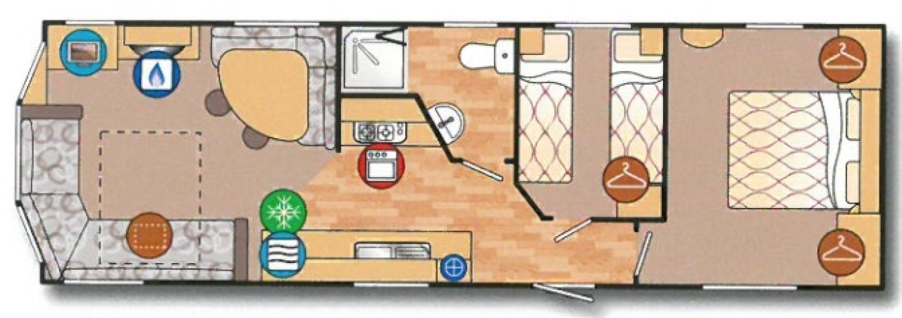 Willerby Solara 32x10 2 bed floorplan