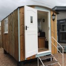 Shepherds Hut exterior with door open