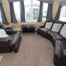 2009 Willerby Leven leather sofas in lounge