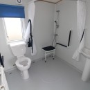 bathroom in the 2016 ABI Derwent Wcf with accessible toilet and shower